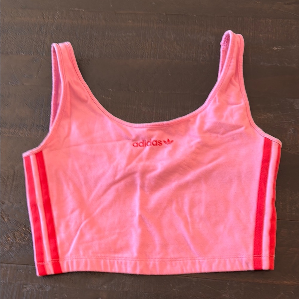 Adidas Pink and Red Crop Top